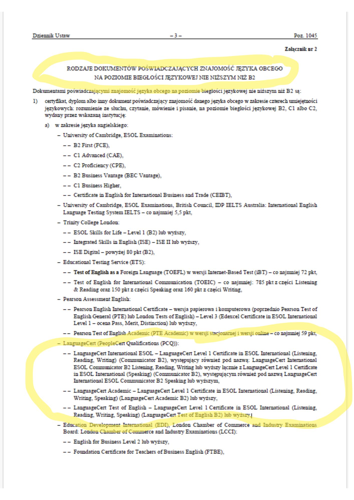 – LanguageCert (PeopleCert Qualifications (PCQ)) – – LanguageCert International ESOL – LanguageCert Level 1 Certificate in ESOL International (Listening, Reading, Writing) (Communicator B2), wystę – LanguageCert (PeopleCert Qualifications (PCQ)) – – LanguageCert International ESOL – LanguageCert Level 1 Certificate in ESOL International (Listening, Reading, Writing) (Communicator B2), wystę